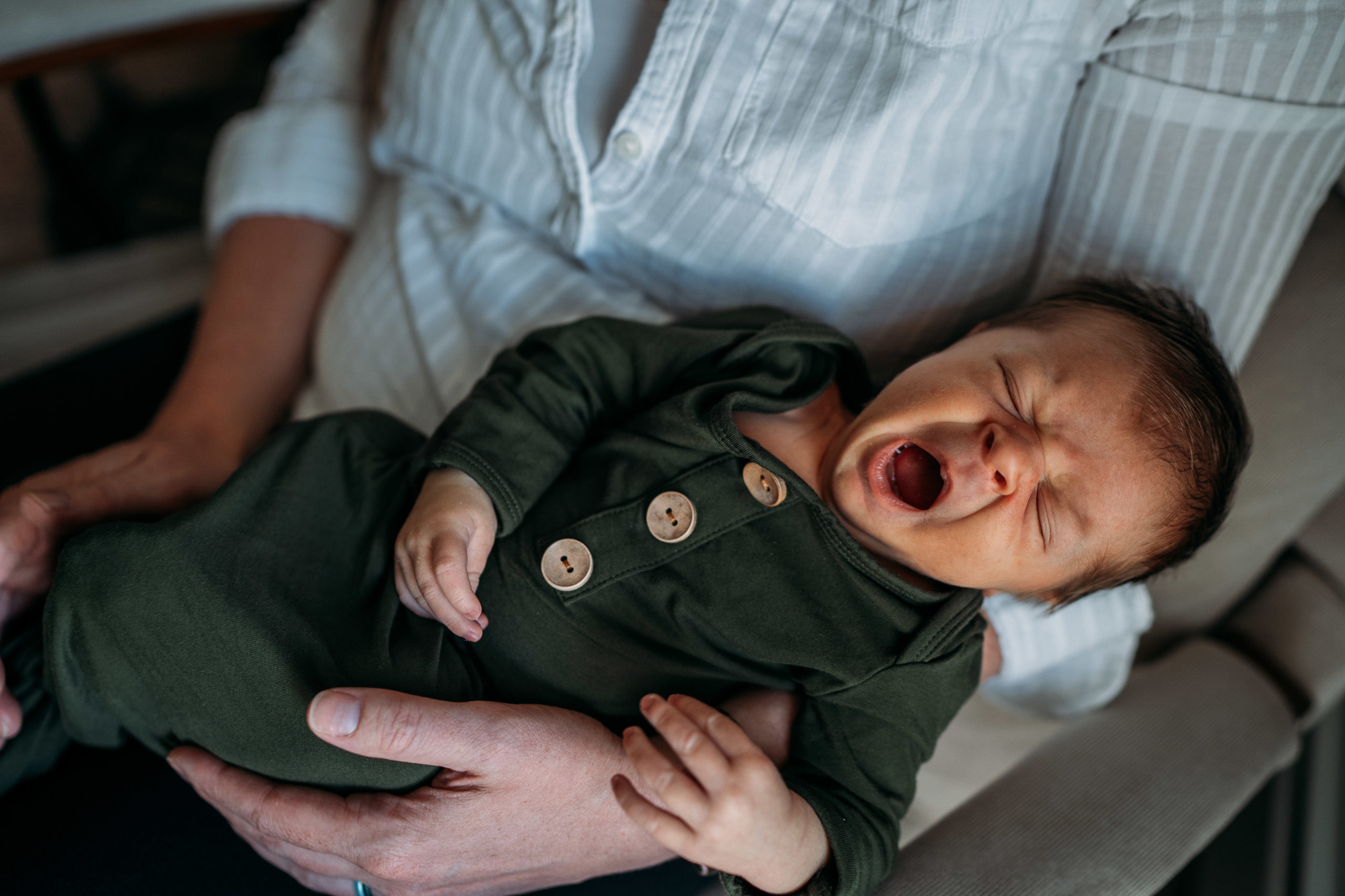 baby yawning during boston lifestyle newborn session