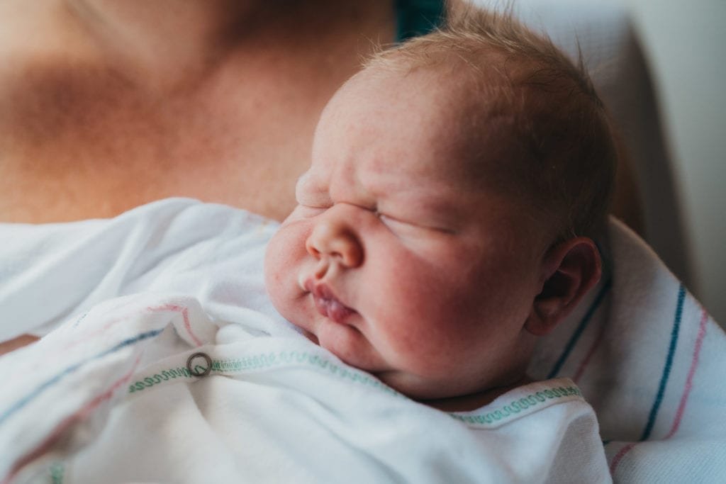newborn in boston birthing center